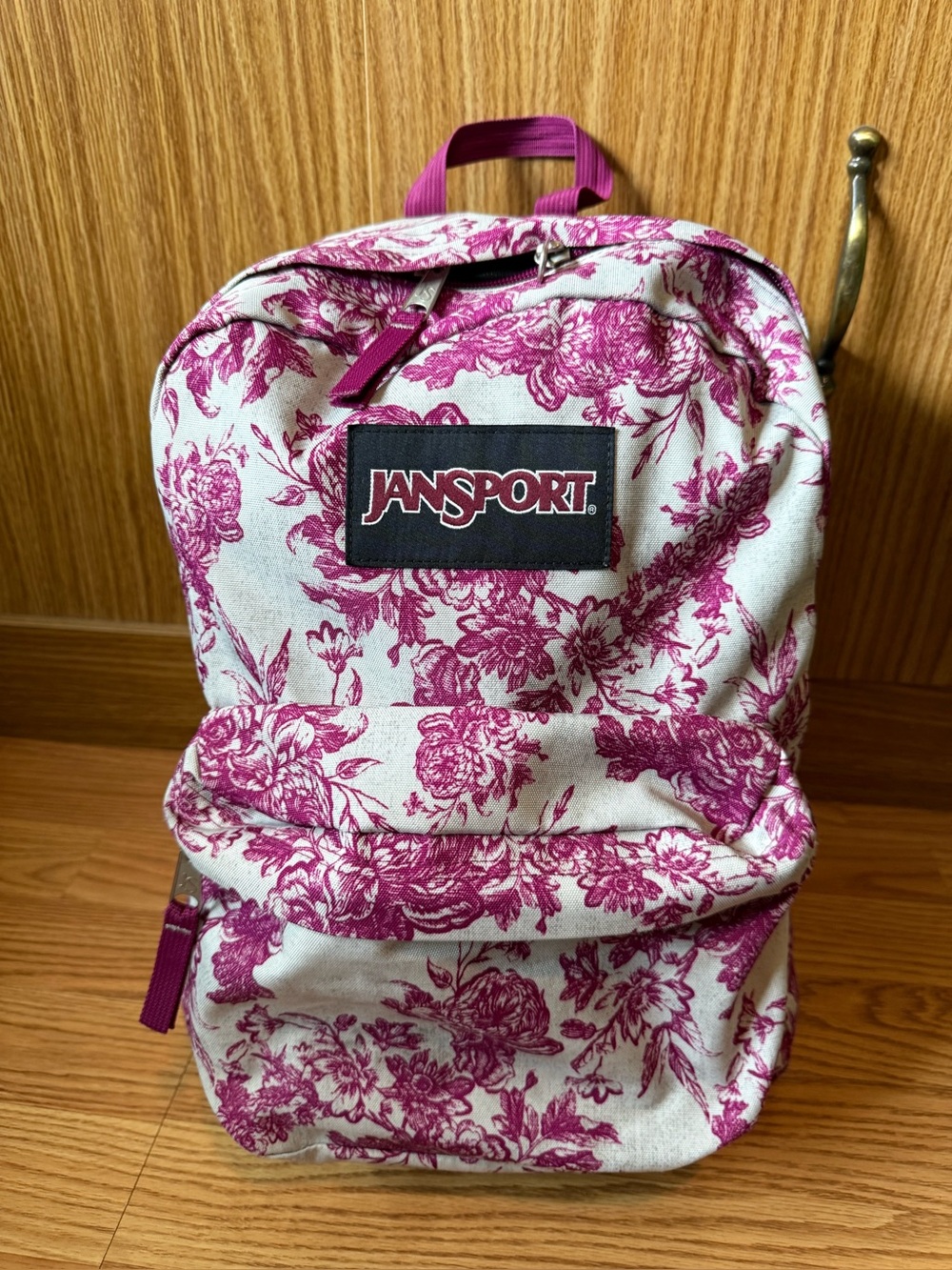JanSport Etoile Floral Print Backpack.,double zipper pulls, clean,roomy